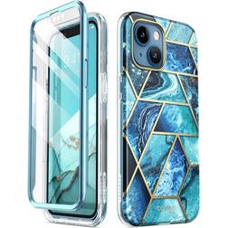 i-Blason Glitzer Hülle für iPhone 13 Mini 5.4‘’ Handyhülle 360 Grad Case Bumper Schutzhülle Cover [Cosmo] mit Displayschutz 2021 Ocean